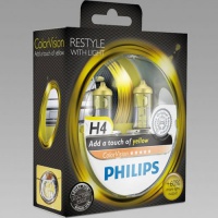 Автолампа галогенная PHILIPS H4 COLORVISION YELLOW 12V 60/55W  (2шт.)