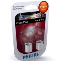 Автолампа галогенная PHILIPS P21W VISIONPLUS +60% 12V 21W (2шт.)