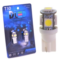 Светодиодная автолампа T10 W5W - SMD 5050 5 (2шт.)